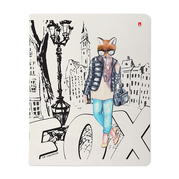 Тетрадь 48 л. кл. "ЛИСЫ.МЕГАПОЛИС", 5 ВИДОВ