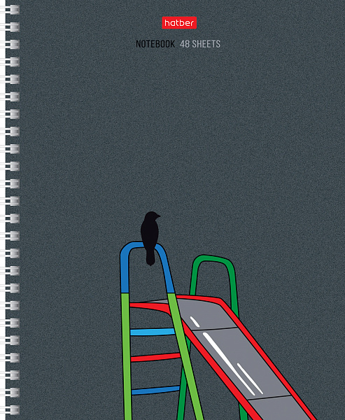 Тетрадь 48 л. кл. на гребне "За окном" выб лак 4 диз.в блоке