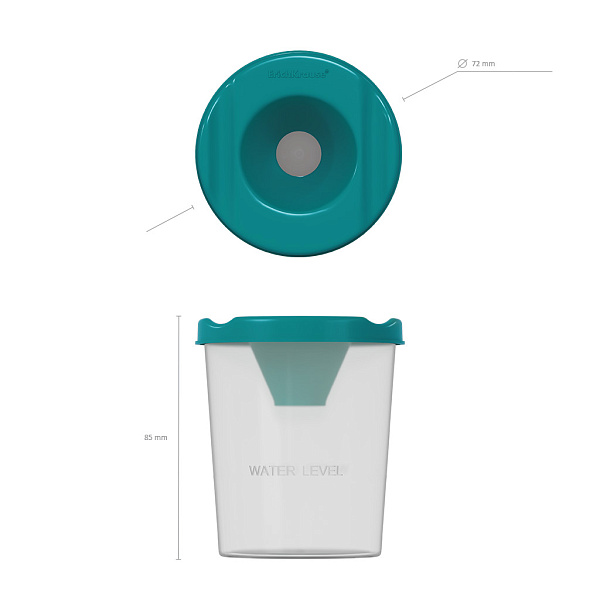 Стакан непроливайка ErichKrause Vivid, бирюзовый