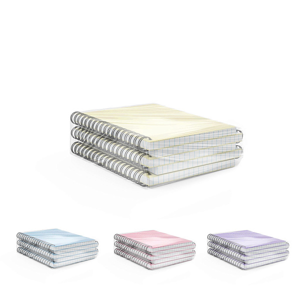 Тетрадь А6 80 листов в клетку пластиковая обложка на спирали ErichKrause Pastel, MIX-PACK