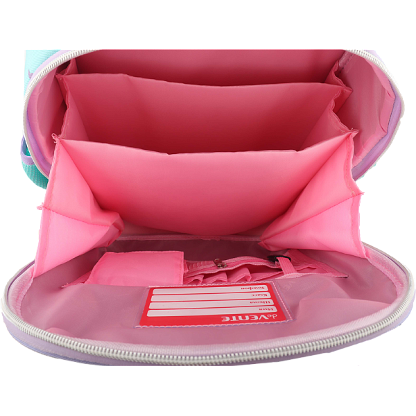 Рюкзак "deVENTE. Junior. Little Rabbit" школьный жесткий 35x27x13 см (14 л) вес 800 г, плотный износостойкий полиэстер с водоотталкивающей пропиткой, 2 просторных отделения на молнии (одно отделение с разделителями для учебников и органайзером, друго