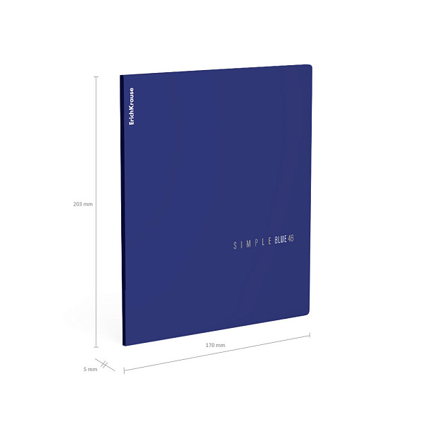 Тетрадь 48 листов в клетку "Simple Color", синий, ламинация soft-touch+выборочный УФ-лак ErichKrause 
