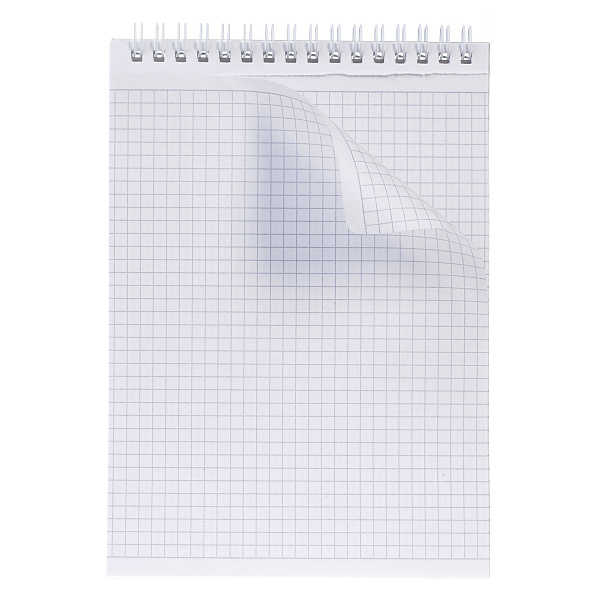 Блокнот А5 80 листов клетка на гребне  Обл. Бумвинил METALLIC Черный