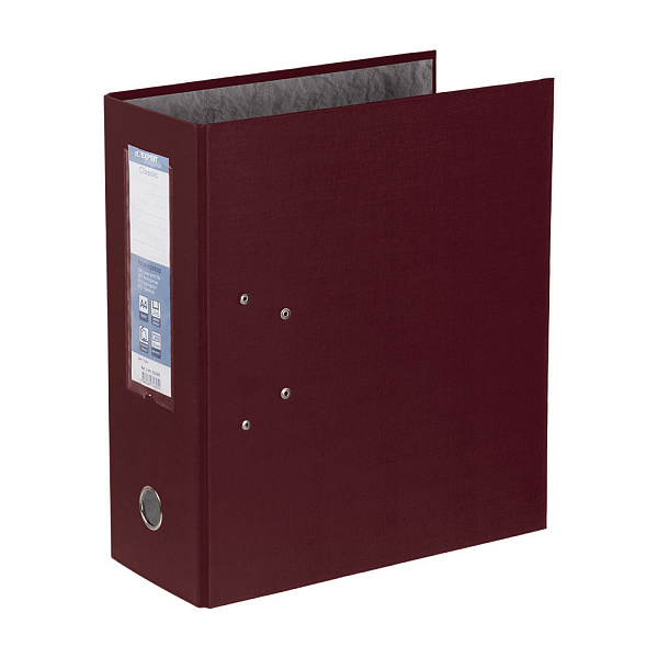 Папка-регистратор 125 мм "Expert Complete" Classic A4 PVC арочный механ. лён бордовый