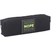 Пенал "deVENTE. NOPE" черный, 21x6x4 см прямоугольный, плотный износостойкий полиэстер с водоотталкивающей пропиткой, прямоугольный для 30 предметов на молнии, с аппликацией из искусственной кожи, 