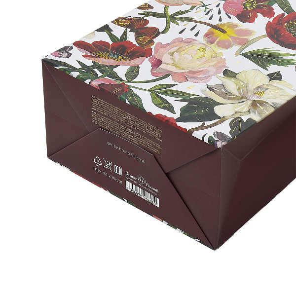 Пакет подарочный PREMIUM "ПИОНЫ", M, 18 x 23 x 10 см