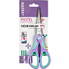 Ножницы 170 мм "deVENTE. Pastel" двухцветные прорезиненные кольца с лепестками, в карт. подвесе