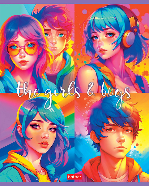 Тетрадь 48 л. кл. "Новое поколение" 65г/кв.м 5 диз.в блоке скругл.углы