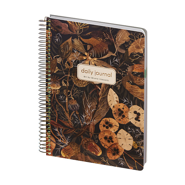 Ежедневник недат А5 на золотом гребне «CUTE DIARY» BV, 136 л., "FLORA.БУКЕТ ОСЕНИ"