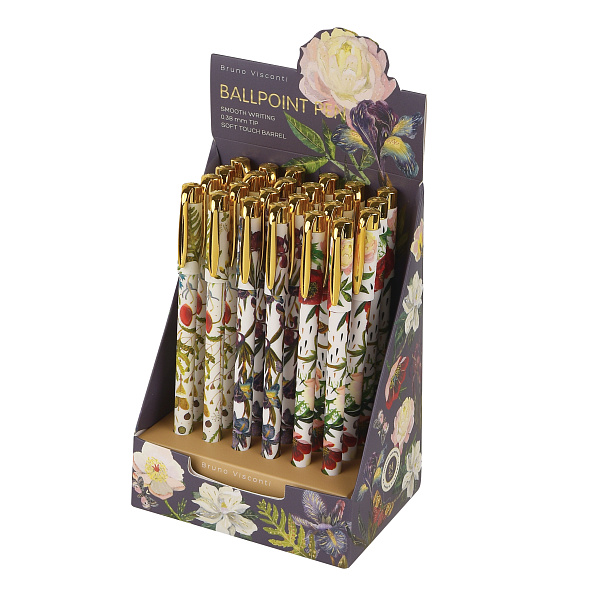 Ручка шариковая 0,38 мм "FLORA.BLOOM FLOWERS" СИНЯЯ