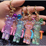 Брелок акриловый "deVENTE. Bear Collection" 35x25x65 мм, полупрозрачный, с металлическим кольцом, с металлическим колокольчиком, ассорти 4 дизайна
