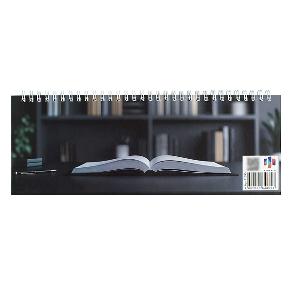 Планинг недатированный "РАСКРЫТАЯ КНИГА" /290х100 мм, 64 л., гребень по длинной стороне, полноцветная печать, глянцевая ламинация. Блок - белый офсет, 65 г/м², печать в одну краску,