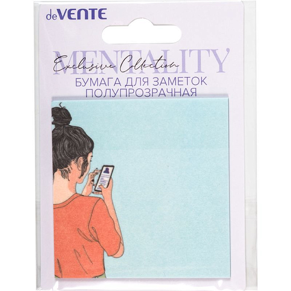 Бумага на л/п 73*74 30 л. "deVENTE. Mentality" полупрозрачная бумага, плотность 42 г/м², печать 4+0, ассорти дизайнов, в картонном блистере и пластиковом пакете с европодвесом