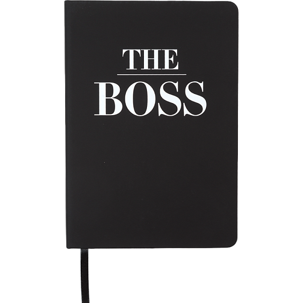 Записная книжка "deVENTE. The BOSS" A5 (140 ммx205 мм) 160 стр, белая бумага 70 г/м² в клетку, печать в 1 краску, твердая обложка из искусственной кожи, шелкография, закругленные уголки, 1 ляссе, в термоусадочной пленке