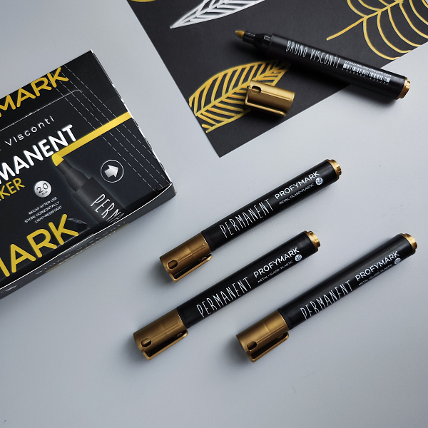 Маркер перм. "PROFYMARK", ЗОЛОТОЙ