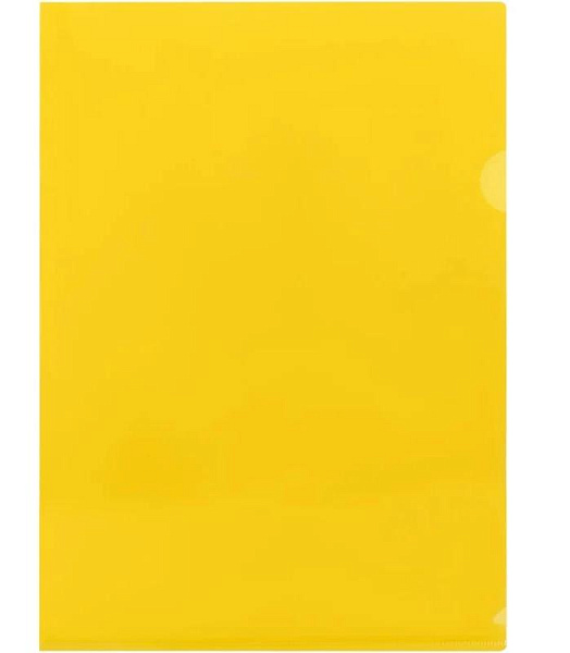 Папка - уголок А4  прозрачная желтая 0,1мм Стамм