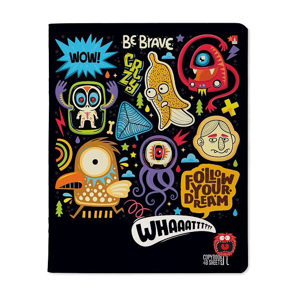 Тетрадь 48 л. кл. "CRAZY MONSTERS"