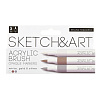 Набор маркеров-кистей акриловых "SKETCH&ART" 3 цв. ЗОЛОТОЙ, СЕРЕБРЯНЫЙ, БЕЛЫЙ