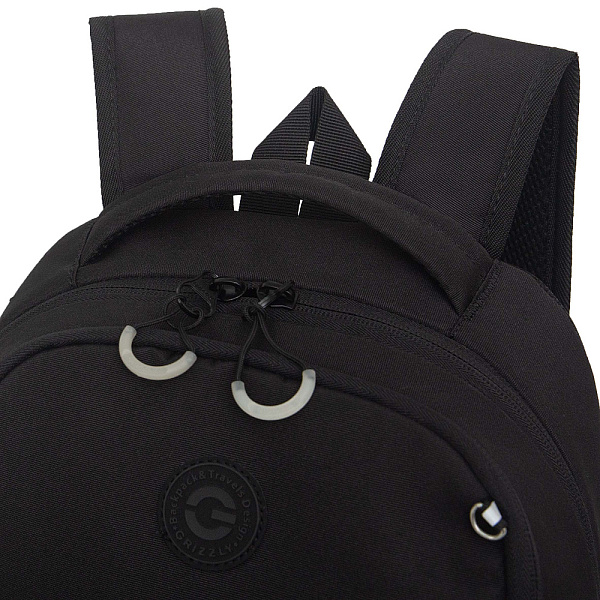 Рюкзак школьный с картхолдером на держателе (/2 черный - белый)