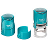 Оснастка для круглой печати PRINTER R40 green/blue с крышкой автомат. пластик. d41,5 мм, корп бирюза