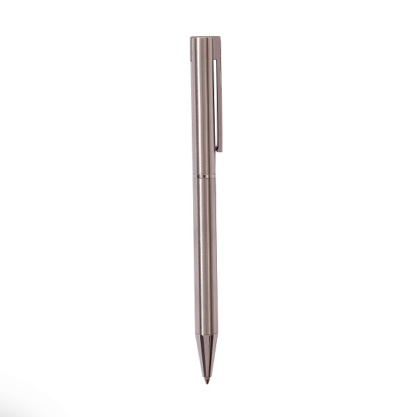 Ручка шарик. автомат 0,7 мм "BERGAMO" СИНЯЯ  (корпус металл Сталь)