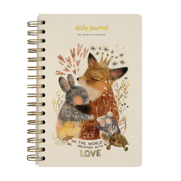 Ежедневник недат А5 на золотом гребне «CUTE DIARY» BV, 136 л, "LOVE ME.ЛЮБОВЬ, КАК ОНА ЕСТЬ"