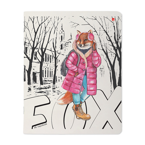 Тетрадь 48 л. кл. "ЛИСЫ.МЕГАПОЛИС", 5 ВИДОВ