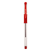 Ручка гелевая d=0,5 мм, прозрачный корпус с металлическим наконечником и каучуковым держателем, сменный стержень, индивидуальная маркировка, красная