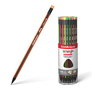 Карандаш ч/г HB ErichKrause VIVO с ластиком, трехгранный