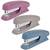 Степлер №24/6,26/6 на 20 листов Hatber "Mist", пластиковый, 100 скоб, захват 55 мм, ассорти