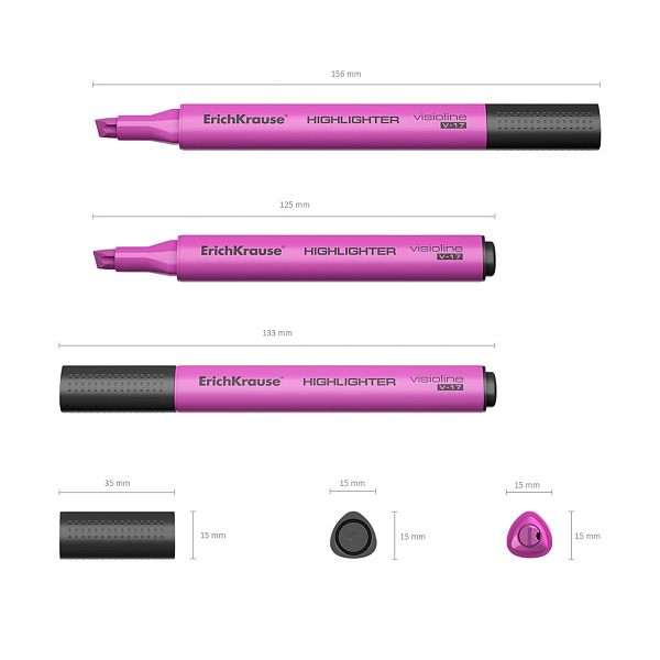 Маркер-текстовыделитель ErichKrause Visioline V-17 Neon, розовый (в коробке )