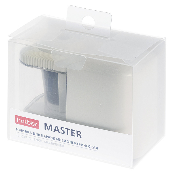 Точилка электрическая Hatber MASTER спиралевидное лезвие, в прозрачном ПВХ-боксе