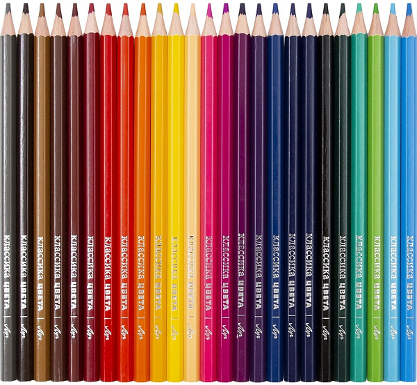 Карандаши 24 цв. Луч "Классика" шестигранные с точилкой (тубус)