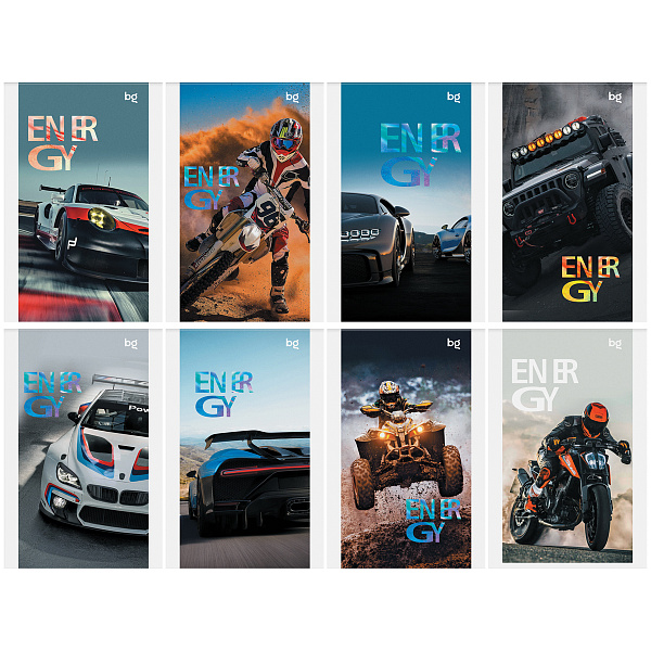 Блокнот А6, 48 листов на скрепке, BG "Racing cars", мягкая обложка мелованный картон, 60 г/кв.м
