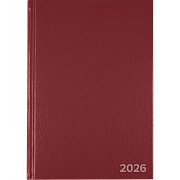 Ежедневник датированный 2026 "Attomex" A5 (140x210 мм) 336 стр, офсет 60 г/м², твердая обложка из бумвинила, тиснение фольгой, бордовый