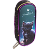 Пенал "deVENTE. Beautiful Cat" 21x8x5 см, овальный для 50 предметов, с внутренним органайзером-створкой, плотный износостойкий полиэстер с водоотталкивающей пропиткой, на молнии