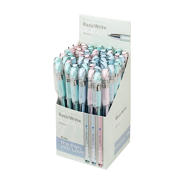 Ручка шариковая 0,5 мм "BasicWrite.Zefir" СИНЯЯ (3 цвета корпуса)