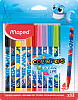 Фломастеры 12 цв. Maped COLOR'PEPS OCEAN LIFE с заблокированным пишущим узлом, суперсмываемые, в пакете с подвесом