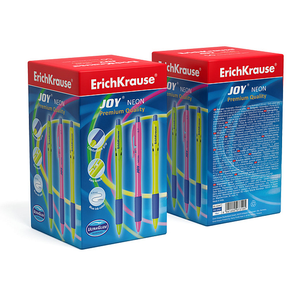 Ручка шариковая автомат. ErichKrause Ultra Glide Technology JOY Neon