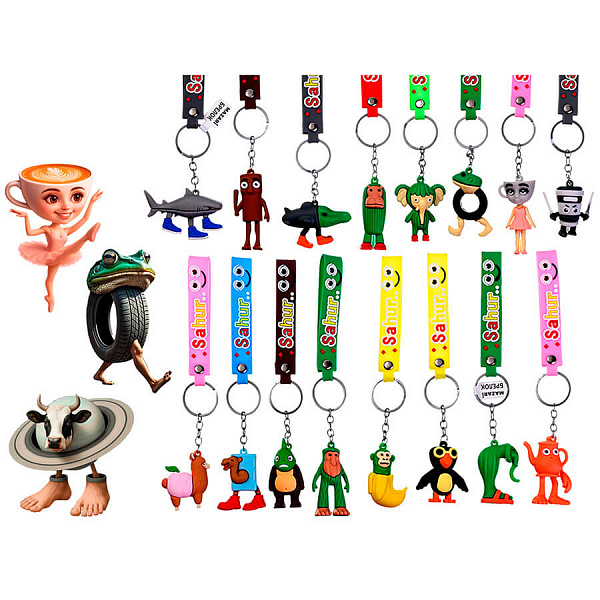 Брелок ИТАЛ.МЕМ, 16 дизайнов в ассортименте