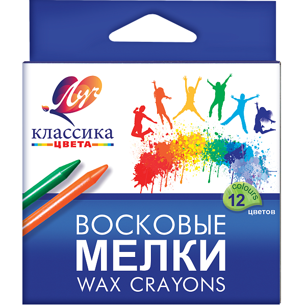 Мелки восковые 12 цв. Луч "Классика" круглые 8*90 