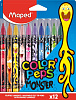 Фломастеры 12 цв. Maped COLOR'PEPS MONSTER с заблокиров. пишущим узлом, смываемые, 