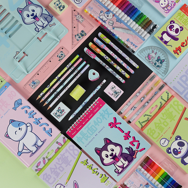 Ручка гелевая 0,5 мм UniWrite.KAWAII ANIMALS, ЧЕРНАЯ