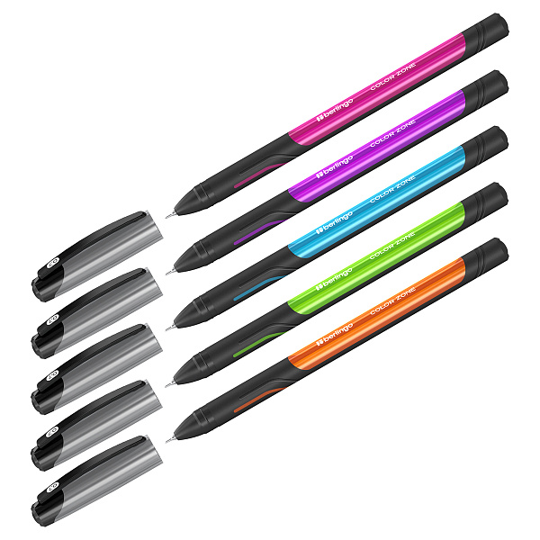 Ручка шариковая 0,7 мм Berlingo "Color Zone stick", круглая форма, игольчатый наконечник, синие чернила