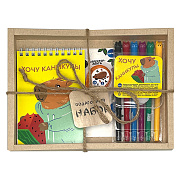 Набор блокнот "Капибара" А6, 60 л. + Набор гелевых ручек 6цв., колпачки в виде Котиков, + Корректор-лента "Капибара" 5мм х 3м на блистере