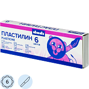 Пластилин 6 цв. 90 гр DADI со стеком