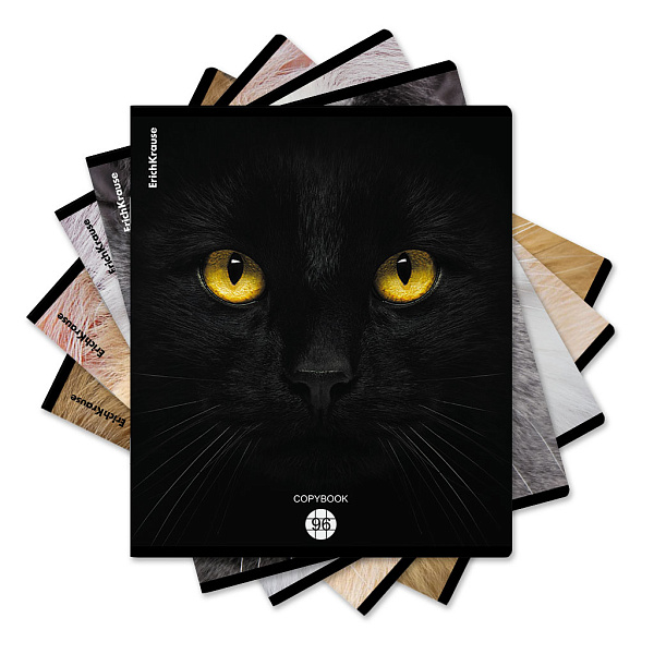 Тетрадь 96 л. кл. "Cats", матовая ламинация  ErichKrause _MIX-PACK
