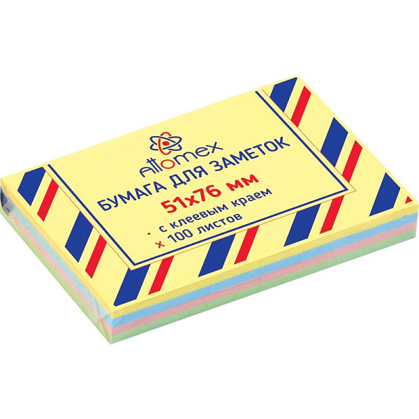 Бумага на л/п  51*76 100л. "Attomex" офсет 75 (70) г/м², 4 пастельных цвета