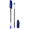 Ручка шариковая 0,7 мм "Attomex" СИНЯЯ трехгранный прозрачный корпус, рифлёная грип-зона, игольчатый пишущий узел, сменный стержень, индивидуальная маркировка, в картонной коробке,