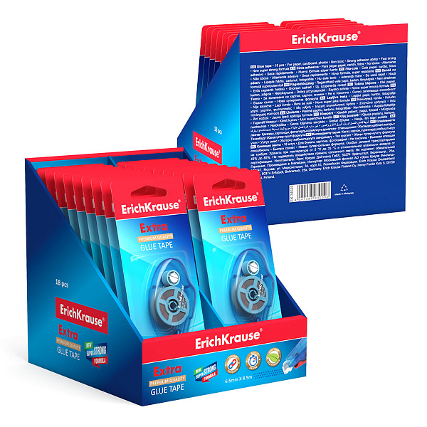 Клеящая лента ErichKrause Extra, 6.5мм х 8.5м (в блистере по 1 шт.)